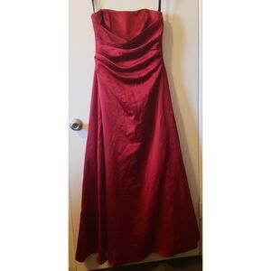 Alfred Angelo Claret Strapless Floor Length Gown Sz. 12 Bridesmaid/Guest 6493